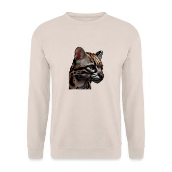 just a boy girl who loves Ocelots Ocelot ocelot ocelot - Unisex Sweatshirt - sand - Front - Alina (178cm) & Michal (187cm)