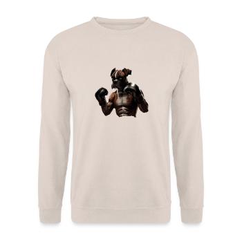 Boxer Hundebesitzer Hund Hunde Hunderasse Boxer - Unisex Pullover - Sand - Vorne - Alina (178cm) & Michal (187cm)