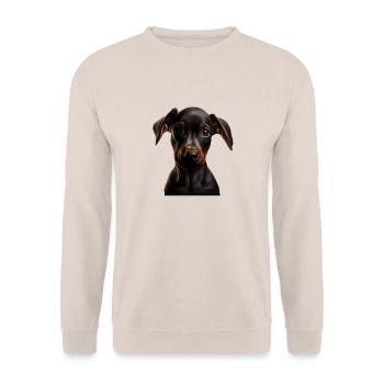 Doberman Dobermans Chien Chiens chiot Doberman - Sweat-shirt Unisexe - sable - Devant - Alina (178cm) & Michal (187cm)