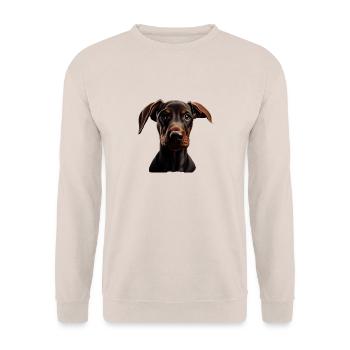 Doberman Dobermans Chien Chiens chiot Doberman - Sweat-shirt Unisexe - sable - Devant - Alina (178cm) & Michal (187cm)
