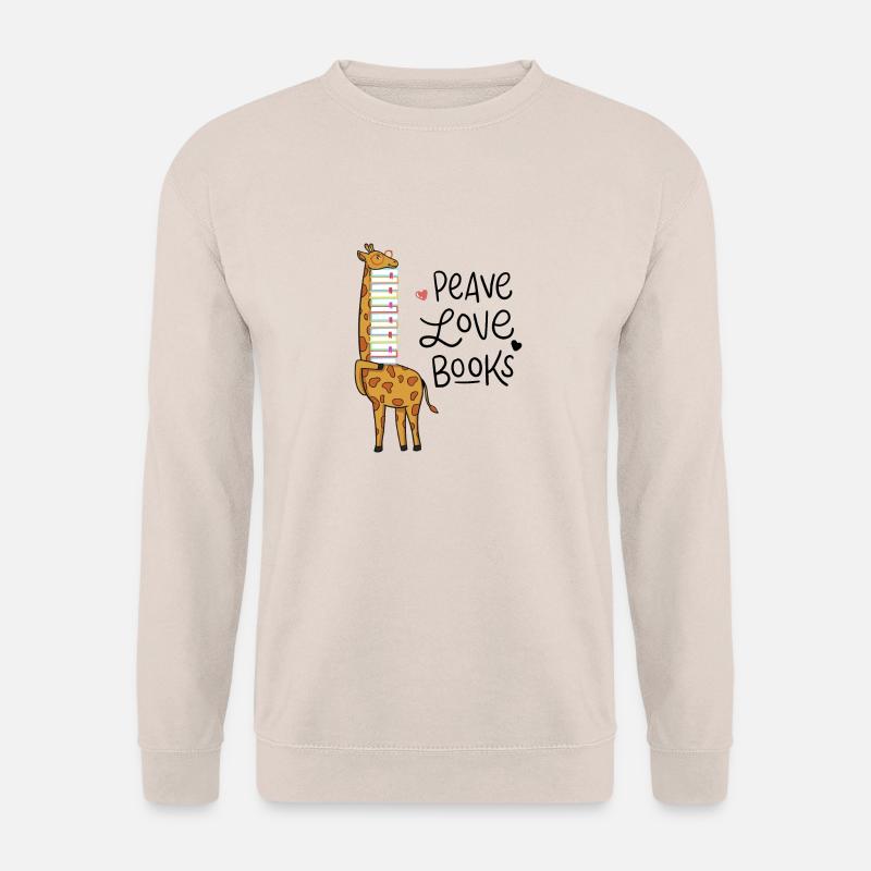 Reading Books Book Giraffe - Unisex Sweatshirt - sand