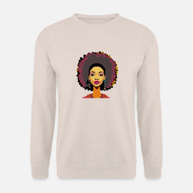 Dame mit Afro - Unisex Pullover - Sand
