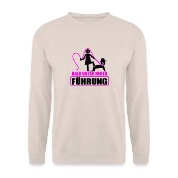 Junggesellenabschied Poltern Polterabend JGA - Unisex Pullover - Sand - Vorne - Alina (178cm) & Michal (187cm)