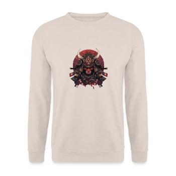 Asia 80s Japanese Retro Samurai Samurai - Unisex Sweatshirt - sand - Front - Alina (178cm) & Michal (187cm)
