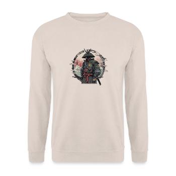 Asia 80s Japanese Retro Samurai Samurai - Unisex Sweatshirt - sand - Front - Alina (178cm) & Michal (187cm)