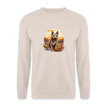Hund Berger Picard - Unisex Pullover - Sand - Vorne - Alina (178cm) & Michal (187cm)