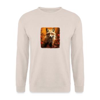 Foxes realistic fox - Unisex Sweatshirt - sand - Front - Alina (178cm) & Michal (187cm)