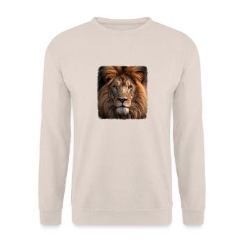 Lions realistic lion - Unisex Sweatshirt - sand - Front - Alina (178cm) & Michal (187cm)