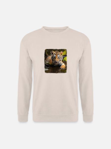 Tiger realistic Tigerbaby - Unisex Pullover - Sand