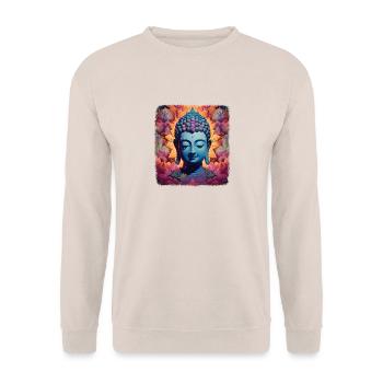 Buddhismus Yoga Buddhist Zen Meditation Buddha - Unisex Pullover - Sand - Vorne - Alina (178cm) & Michal (187cm)