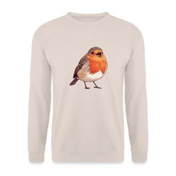 Robin Rotkehlchen - Unisex Sweatshirt - sand - Front - Alina (178cm) & Michal (187cm)