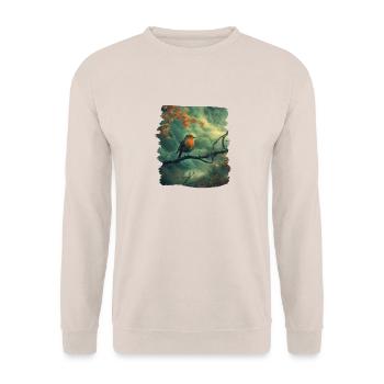 Robin Rotkehlchen - Unisex Sweatshirt - sand - Front - Alina (178cm) & Michal (187cm)