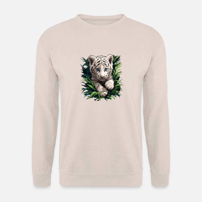 White Tiger Weiße Tiger Weißer Tiger - Unisex Pullover - Sand
