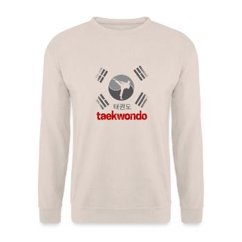 Taekwondo Retro Korea Fahne Kampfsport Vintage - Unisex Pullover - Sand - Vorne - Alina (178cm) & Michal (187cm)
