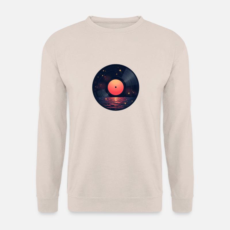 Cosmic Vinyl Astronaut Weltraummusik - Unisex Pullover - Sand