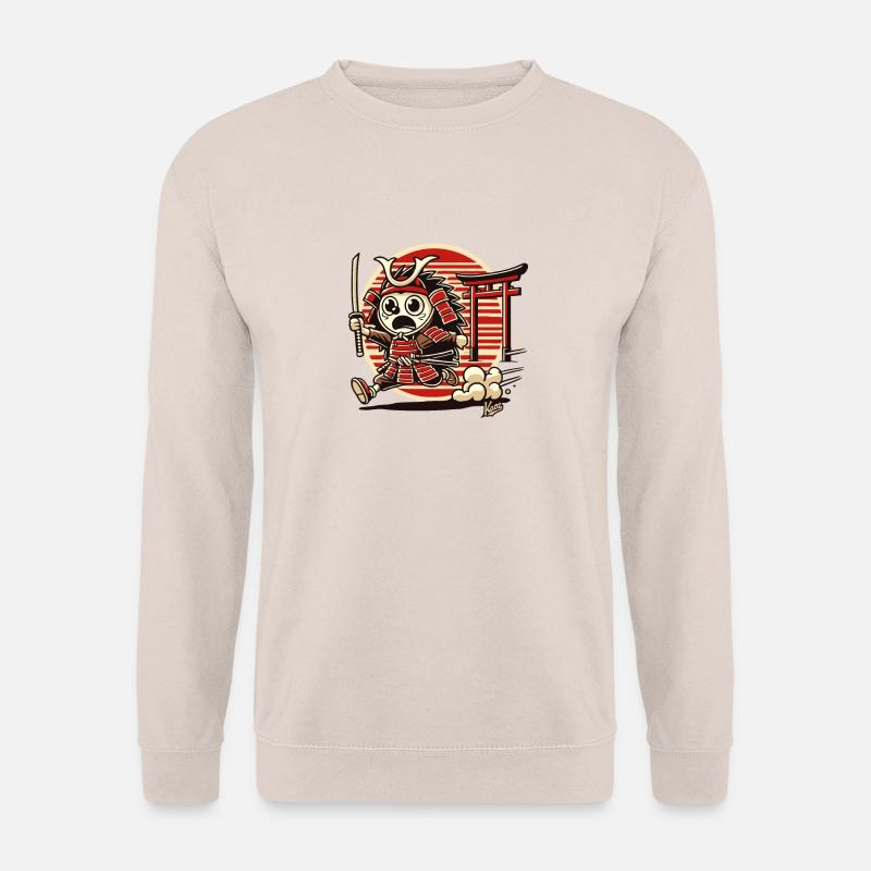 Kleiner Samurai Igel läuft davon - Unisex Pullover - Sand