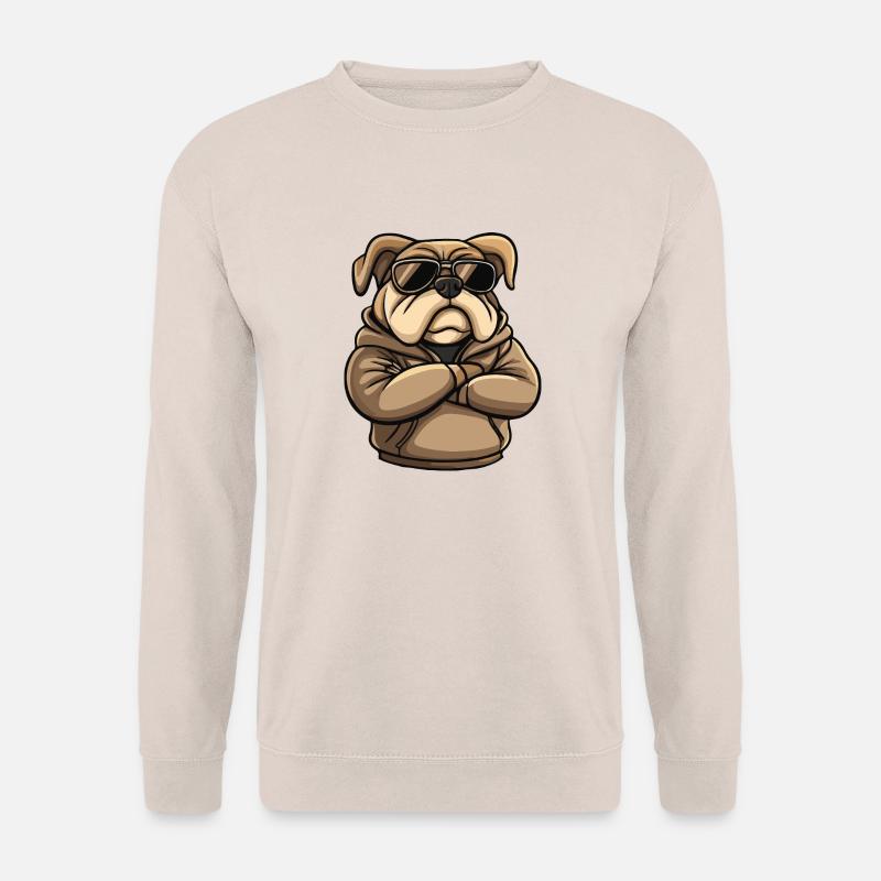bulldogg hund comic - Unisex Pullover - Sand