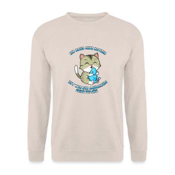 Ein Haus ohne Katze, Aquarium ohne Fische - Unisex Pullover - Sand - Vorne - Alina (178cm) & Michal (187cm)
