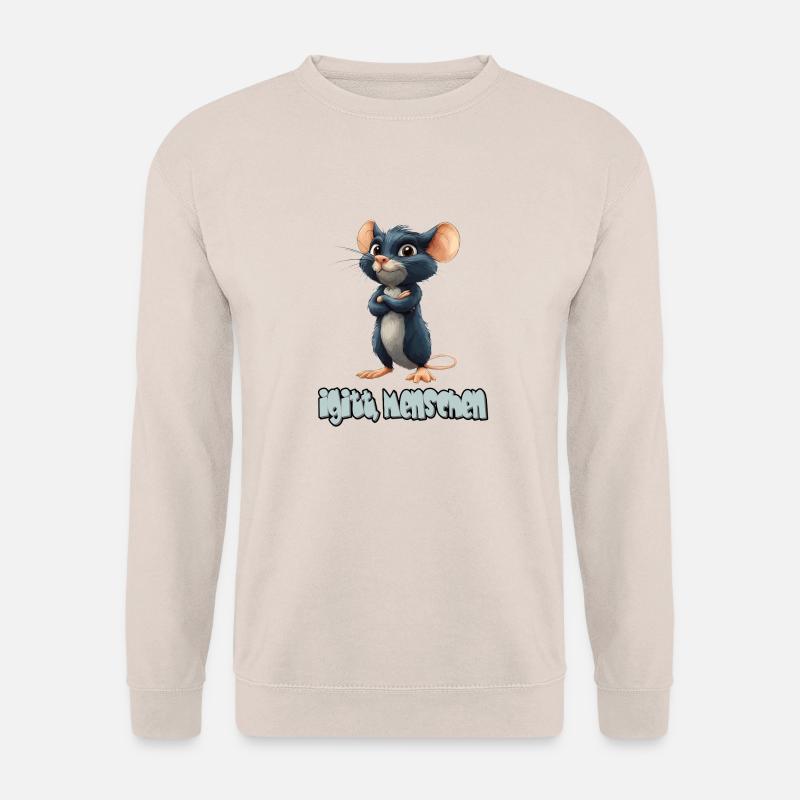 Lustige Ratte Mit Spruch, Igitt, Menschen - Unisex Pullover - Sand