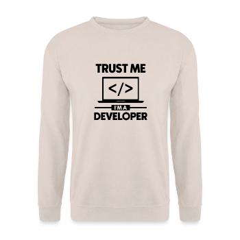Croyez-moi, je suis développeur - Sweat-shirt Unisexe - sable - Devant - Alina (178cm) & Michal (187cm)