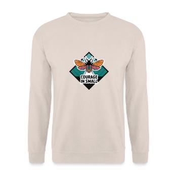 BEE COURAGE IN SMALL - Unisex Sweatshirt - sand - Front - Alina (178cm) & Michal (187cm)