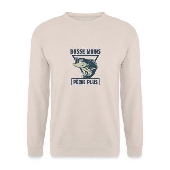 bosse moins pêche plus - Sweat-shirt Unisexe - sable - Devant - Alina (178cm) & Michal (187cm)