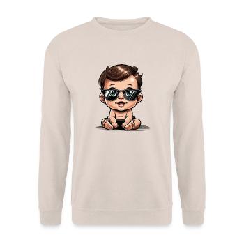 baby comic sonnenbrille - Unisex Pullover - Sand - Vorne - Alina (178cm) & Michal (187cm)