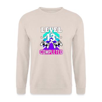 13 Anniversaire - Sweat-shirt Unisexe - sable - Devant - Alina (178cm) & Michal (187cm)