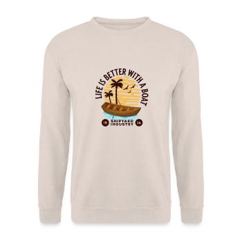 Conception de la vie en bateau - Sweat-shirt Unisexe - sable - Devant - Alina (178cm) & Michal (187cm)