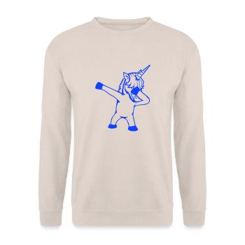 Licorne Dabbing Dab Danse Soirée Pose Geste Drôle - Sweat-shirt Unisexe - sable - Devant - Alina (178cm) & Michal (187cm)