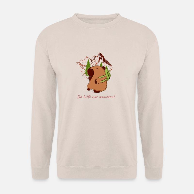 Capybara,Hiking,Backpack,Capybara - Unisex Sweatshirt - sand
