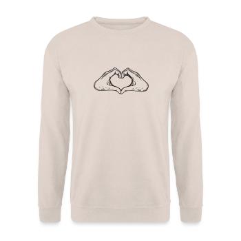 Mains et cœurs - Sweat-shirt Unisexe - sable - Devant - Alina (178cm) & Michal (187cm)