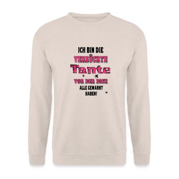 Verrückte Tante - Unisex Pullover - Sand - Vorne - Alina (178cm) & Michal (187cm)
