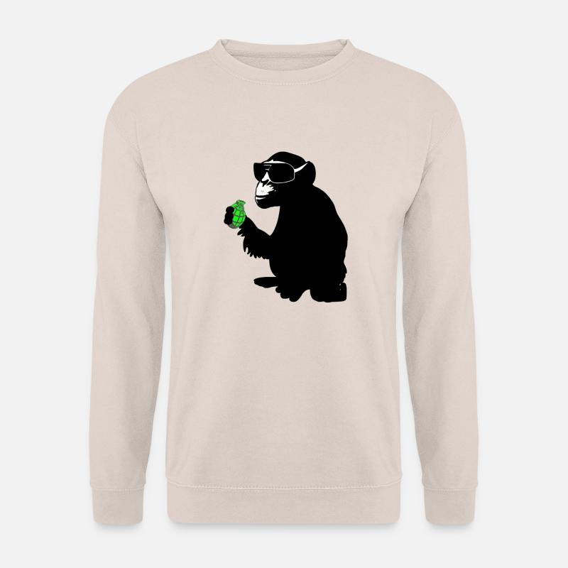 affe mit handgranate - Unisex Pullover - Sand