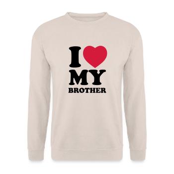 I love my brother - Unisex Sweatshirt - sand - Front - Alina (178cm) & Michal (187cm)