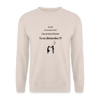 tu te démderdes ! - Sweat-shirt Unisexe - sable - Devant - Alina (178cm) & Michal (187cm)