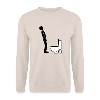 WC logo im stehen pinkeln pissen klo toilette erle - Unisex Pullover - Sand - Vorne - Alina (178cm) & Michal (187cm)