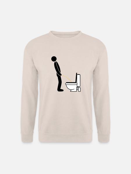 WC logo im stehen pinkeln pissen klo toilette erle - Unisex Pullover - Sand