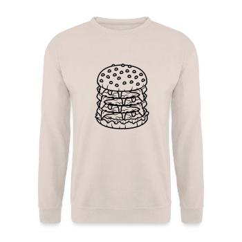 conception haute multiple hamburger cool hamburger - Sweat-shirt Unisexe - sable - Devant - Alina (178cm) & Michal (187cm)