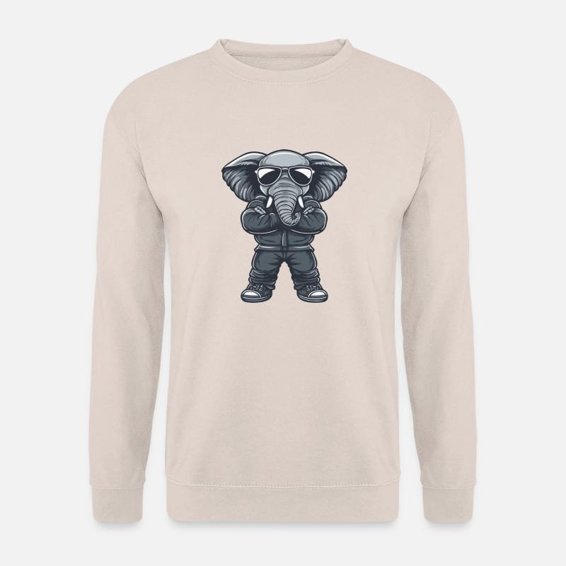 Elephant Comic Sunglasses - Unisex Sweatshirt - sand