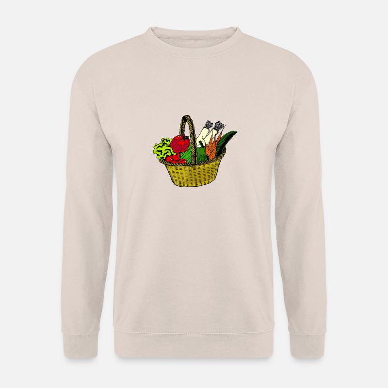 Korb einkauf markt frau gemüse gesund küche vegi - Unisex Pullover - Sand