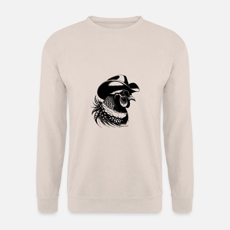 Fasan mit Cowboyhut Stetson - Unisex Pullover - Sand