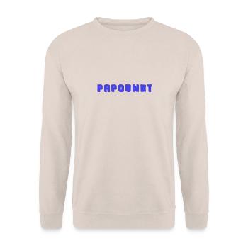 PAPOUNET. PAPA. FÊTE DES PÈRES. BONNE FÊTE PAPA - Sweat-shirt Unisexe - sable - Devant - Alina (178cm) & Michal (187cm)