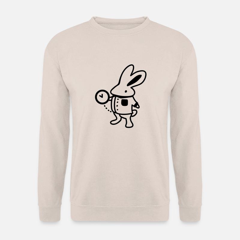 Rabbit + Clock - Line - Unisex Sweatshirt - sand