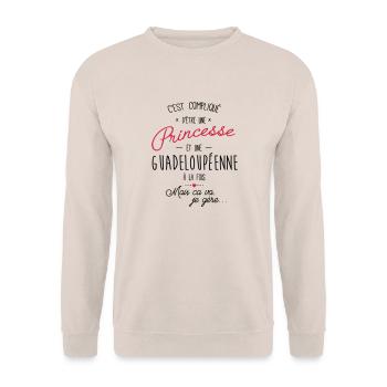 princesse et Guadeloupéen - Sweat-shirt Unisexe - sable - Devant - Alina (178cm) & Michal (187cm)