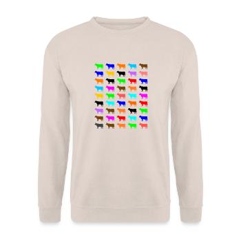 Multi Color Kuh - Unisex Pullover - Sand - Vorne - Alina (178cm) & Michal (187cm)