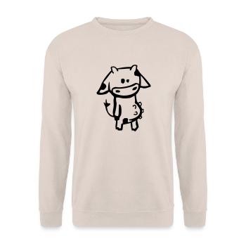 Kuh - Unisex Pullover - Sand - Vorne - Alina (178cm) & Michal (187cm)