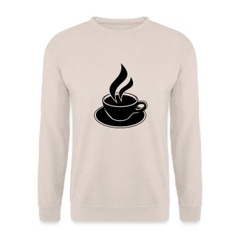 Coffee Cup Design - Unisex Pullover - Sand - Vorne - Alina (178cm) & Michal (187cm)