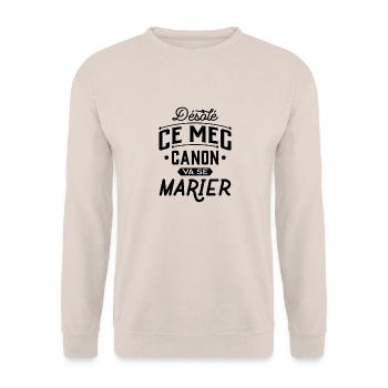 Mec canon mariage evg - Sweat-shirt Unisexe - sable - Devant - Alina (178cm) & Michal (187cm)