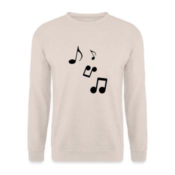 Musik Noten - Notenschlüssel - Unisex Pullover - Sand - Vorne - Alina (178cm) & Michal (187cm)